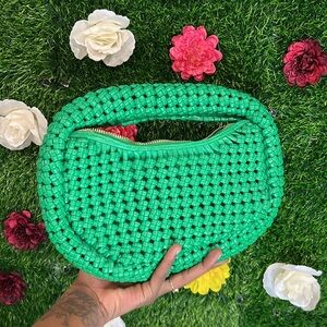Nordstrom Vibrant Green Woven Clutch